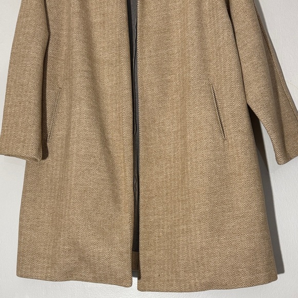 Madewell Stanza Herringbone Tan Open-Front Coat medium - Picture 8 of 10